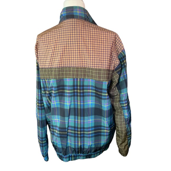 Urban outfitters Mix Plaid Blocked Track multicolor color-patch Bomber jacket S - Picture 2 of 11